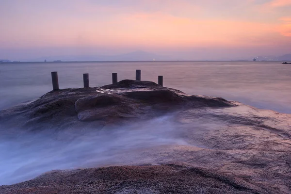 Xiamen Huandao yol deniz manzarası günbatımı