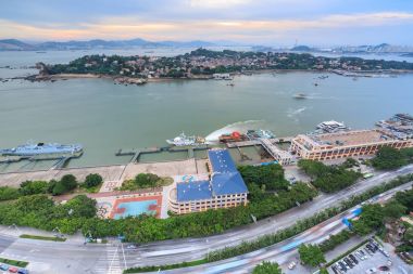 Xiamen Gulangyu Adası manzarasına ada