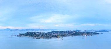 Xiamen Gulangyu Adası manzarasına ada