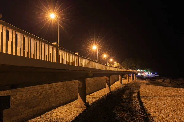 Xiamen Huandao Road milence most noční scéna — Stock fotografie