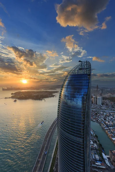 Xiamen Shimao Boğazı bina Petronas ikiz kuleleri sahne