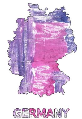 Almanya harita anahat African violet suluboya