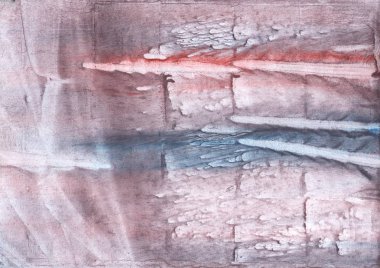 Renkli sulu boya çalışma kağıt kağıda boyanmış. Gri bulutlar arka plan.