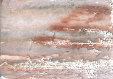 Gri kahverengi bulut. Soyut resim arkaplanı. Suluboya dokusu