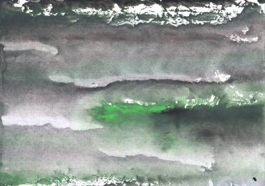Gri yeşil bulut. Soyut suluboya arka plan. Resim dokusu