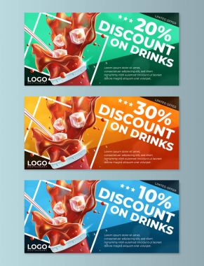 Fast Food Soda indirim çeki şablonları