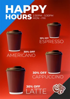 Mutlu saat Poster indirim kahve