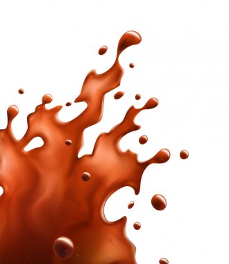 Köşede siyah kahve Splash. Yalıtılmış nesne