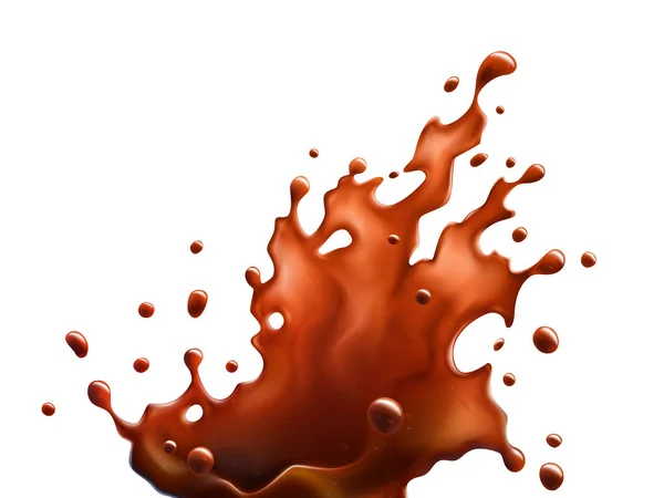 Fekete kávé Splash elszigetelt fehér Background — Stock Vector