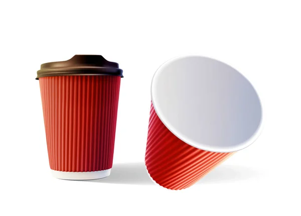 Kaffee-Wellenbecher. statische und dynamische Versionen — Stockvektor