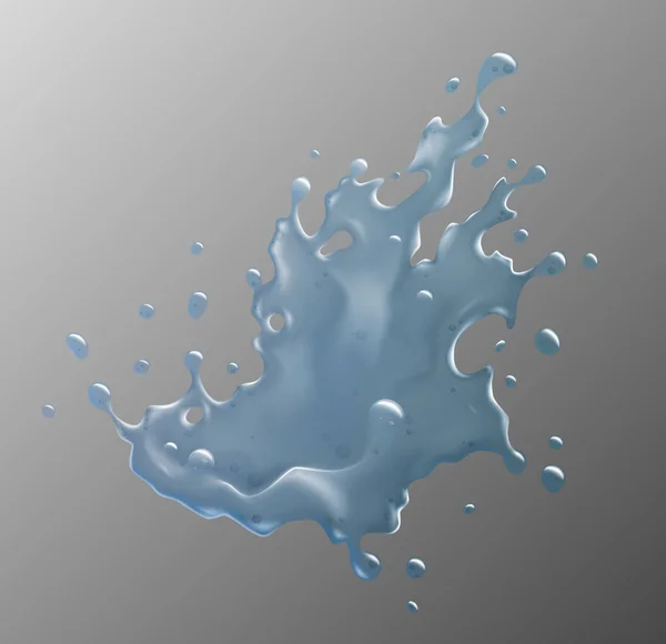 Διαφανή νερό Splash απομονωμένη σε ένα γκρίζο φόντο. — Διανυσματικό Αρχείο