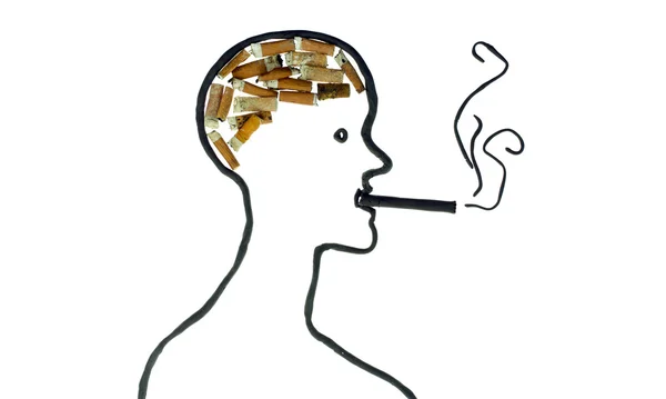 香烟脑概念 — 图库照片