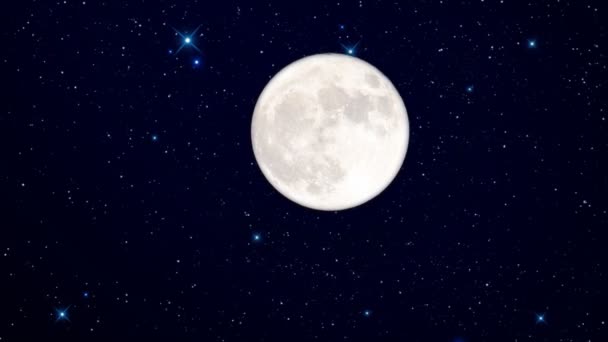 Luna de noche estrellada — Vídeos de Stock