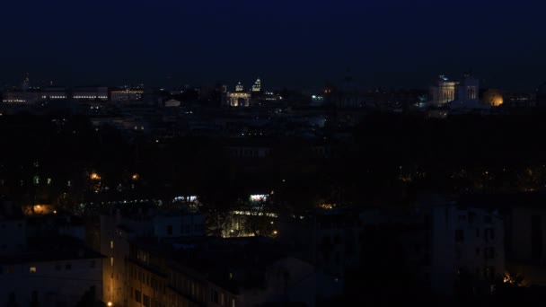 Altare della Patria por la noche, Roma, Italia — Vídeos de Stock