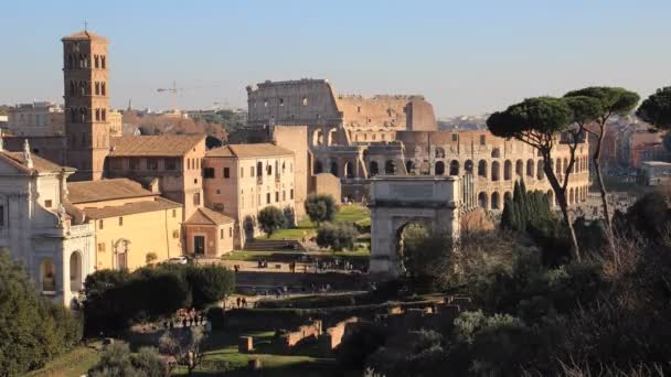 Uitzicht over Rome vanaf de Palatijn — Stockvideo