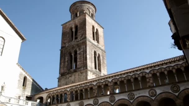 Салерно Италия Купеческий Двор Сан Матео Главной Церкви Города — стоковое видео