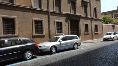Rome, İtalya - 23 Mayıs 2017: Via della Lungara, Trastevere bölgesi içinde bir Rönesans banliyö villa Villa Farnesina, giriş
