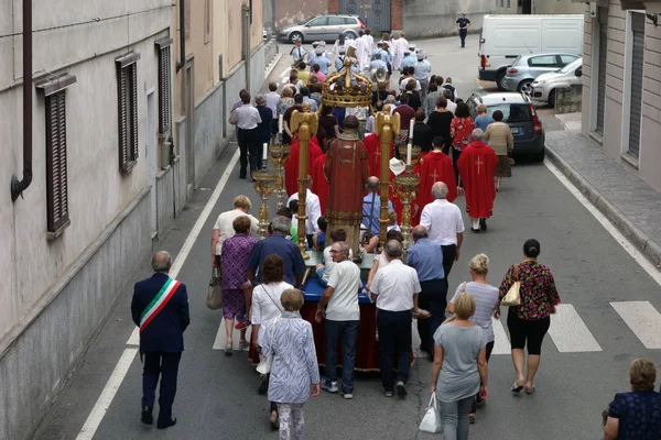 Védőszentje szent ünnep olasz faluban — Stock Fotó