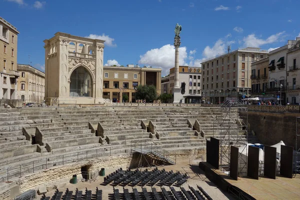 Romerska amfiteater i Lecce, Italien — Stockfoto