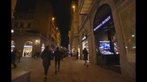 Florence Italie Novembre 2017 Vie Locale Marchant Dans Rue Vieille — Video