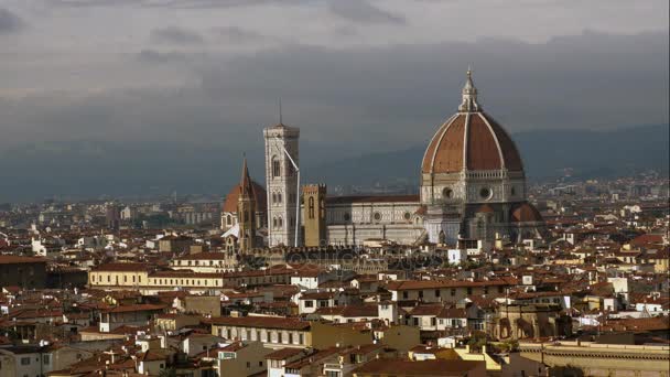 Katedra Santa Maria Del Fiore Kopuła Brunelleschiego Upływ Czasu Florencja — Wideo stockowe