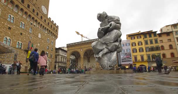 Florenz Italien November 2017 Der Schweizer Künstler Urs Fischer Kunstwerk — Stockvideo