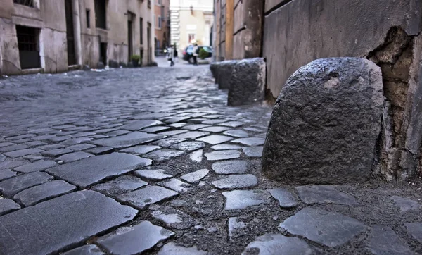 Bollard de pedra no gueto judeu, Roma — Fotografia de Stock