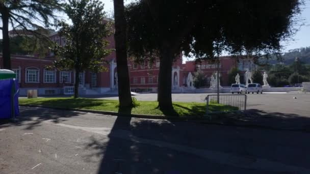 Marmorstatuen Nackter Männlicher Athleten Stadio Dei Marmi Foro Italico Rom — Stockvideo