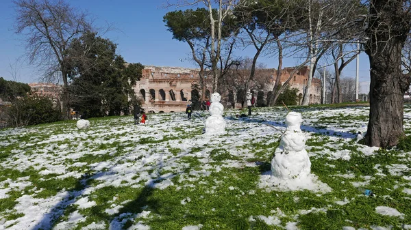 Nieve en Roma — Foto de Stock