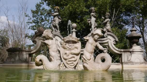 Roma Daki Villa Sciarra Çeşme Parkı — Stok video