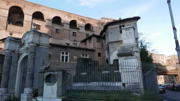 Rome Italy March 2018 Porta Salaria Ancient Roman Gate Part — Stock Video