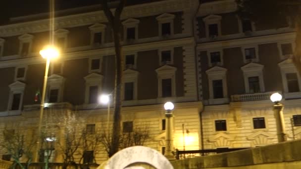 Viminale Paleis Night Italiaans Ministerie Van Binnenlandse Zaken Rome Italië — Stockvideo