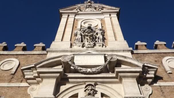 Oude Stadspoort Porta Pia Antieke Aureliaanse Muren Van Rome Italië — Stockvideo