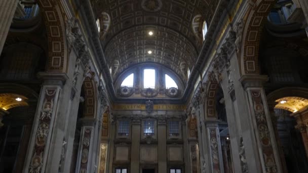 Vatikan Vatikan Devleti Nisan 2018 Saint Peter Bazilikası Ana Giriş — Stok video
