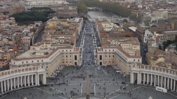 Vista Aérea Praça São Pedro Piazza San Pietro Cidade Vaticano — Vídeo de Stock