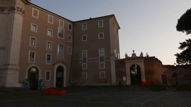 Exterior Basilica Holy Cross Jerusalem Rome Italy — Stock Video