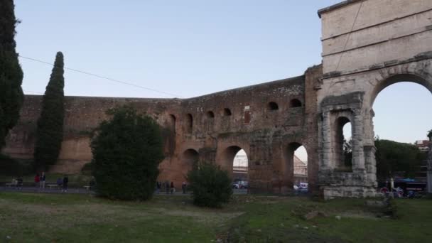 Das Porta Maggiore Oder Porta Prenestina Antike Tor Aus Dem — Stockvideo