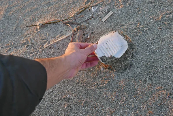 Clean up sandy beach — Stok fotoğraf