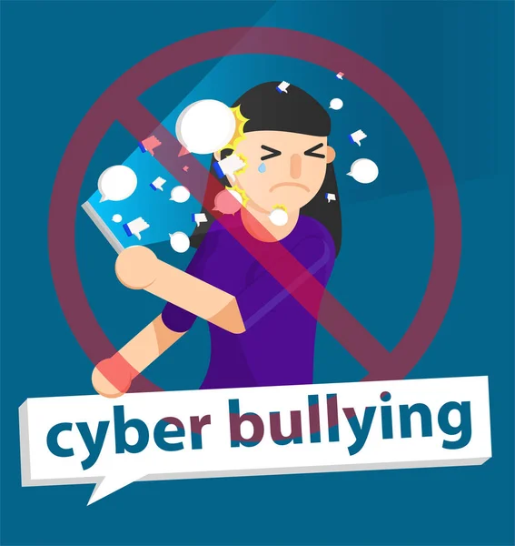 Chica cyber bullying fondo — Archivo Imágenes Vectoriales