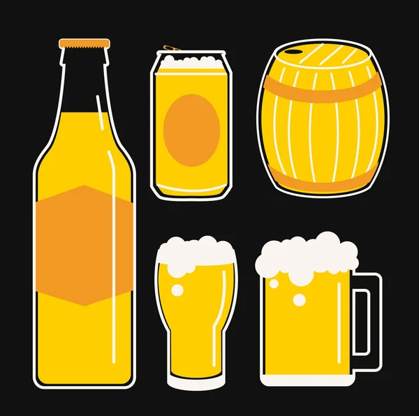 Línea icono de cerveza vector de dibujos animados — Vector de stock