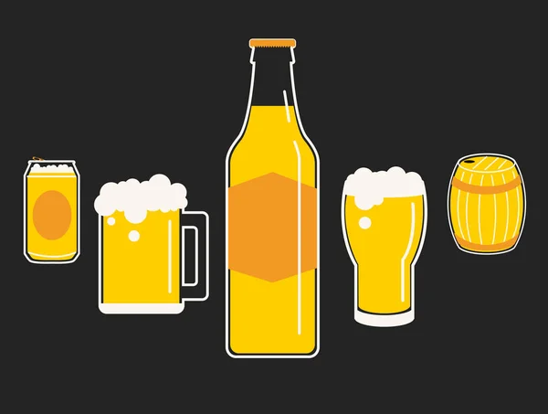 Bebida de cerveja vector cartoon — Vetor de Stock
