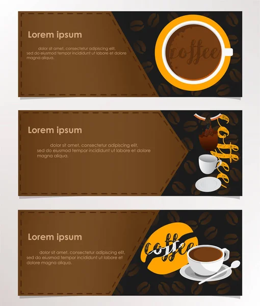 Banner design caffè — Vettoriale Stock