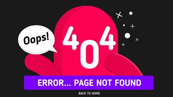 Opa! Página de erro 404 — Vetor de Stock