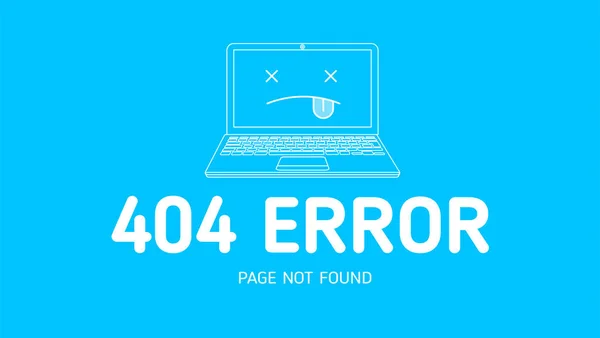 Erreur 404 avec ordinateur portable icône — Image vectorielle