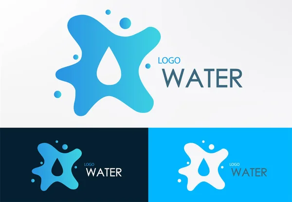 Logo agua líquido diseño vector — Vector de stock