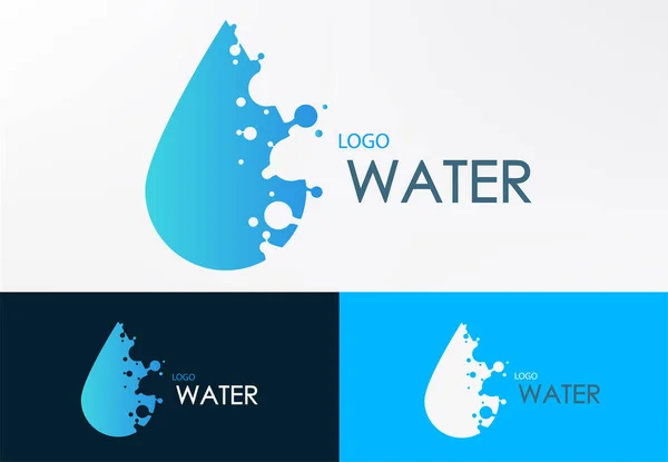 Logo water vloeistof met stip ontwerp — Stockvector