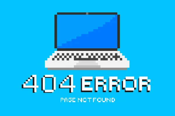 Fel 404 hittades inte sida i 8 bit design — Stock vektor