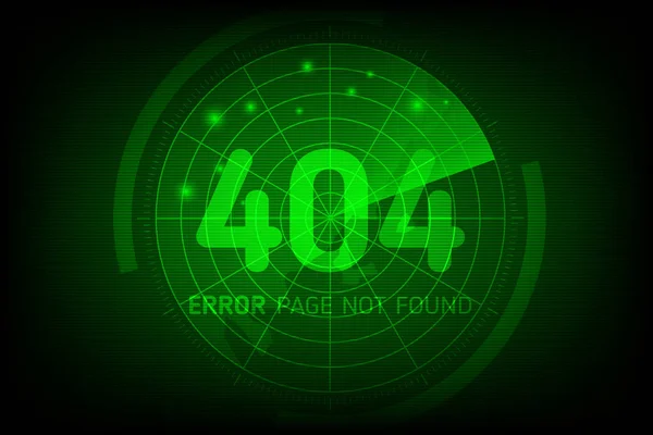 404 Fehler nicht gefunden Seite im Stil-Scan-Radar — Stockvektor
