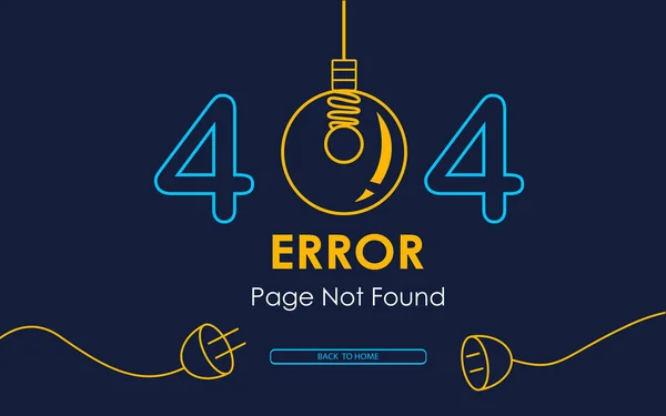 Fel 404 Sidan Hittades Inte Vektor Lampa Grafisk Bakgrund — Stock vektor