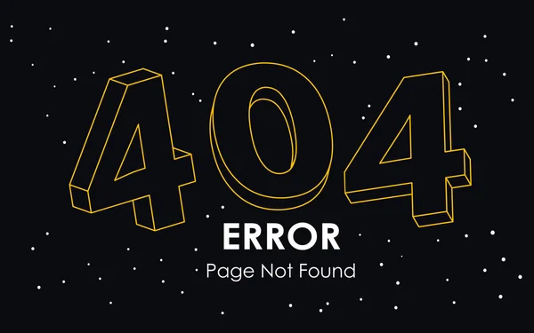 404 Fehlerseite Nicht Gefunden Linie Isometrischer Vektorgrafik Hintergrund — Stockvektor